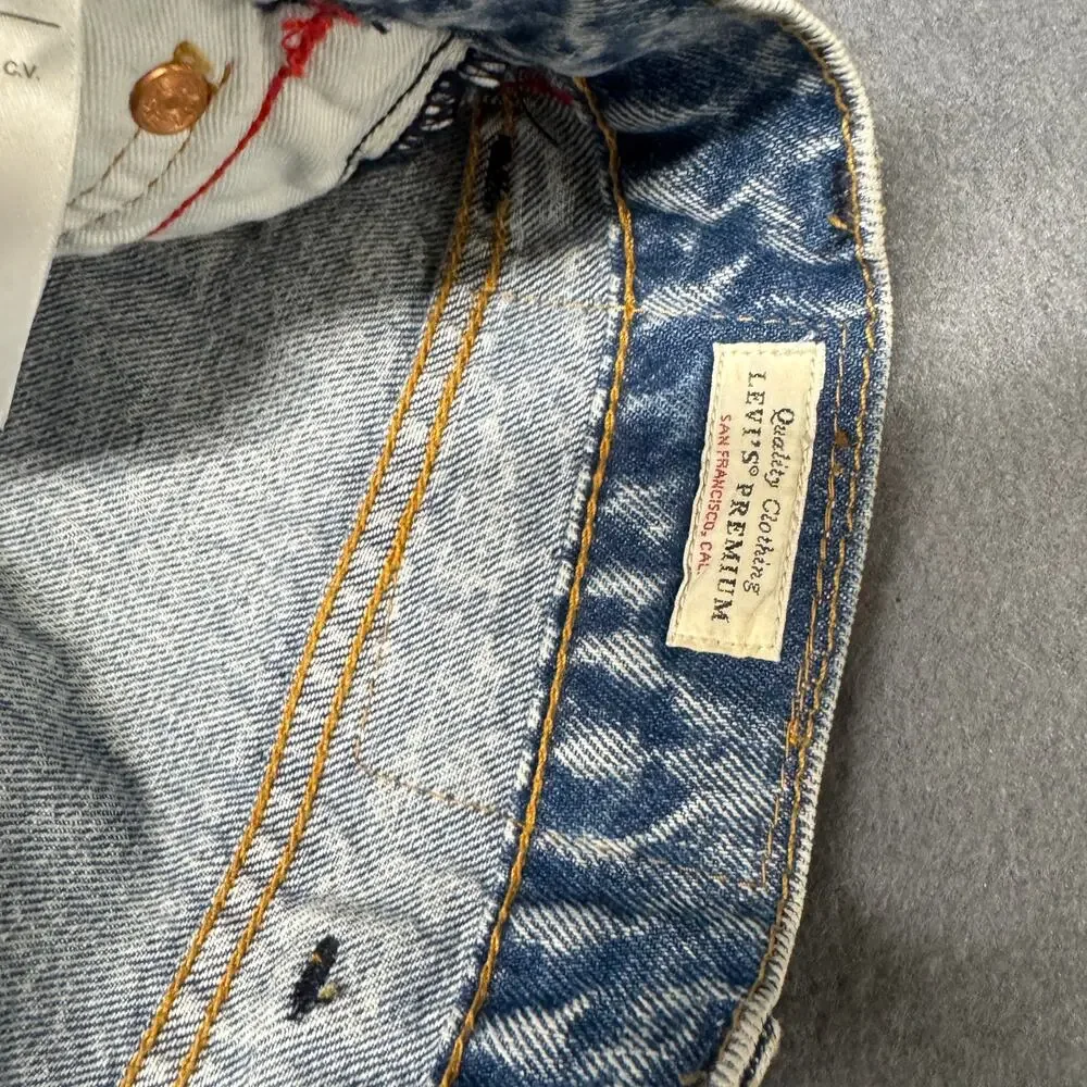 Levi's 512 Jeans Mens 40x30‎ ACTUAL Slim Taper Acid Wash Denim Reflective Sides